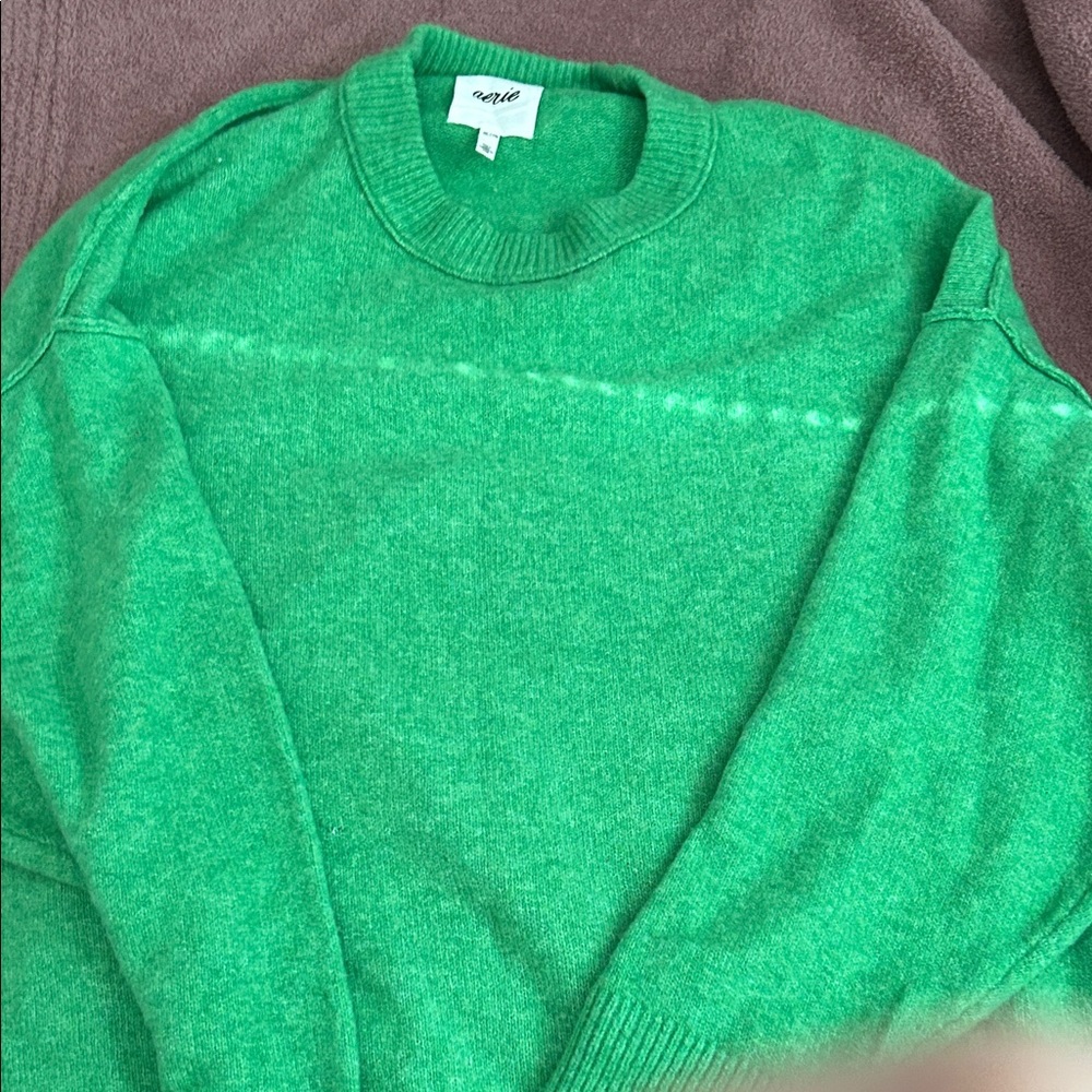 Aerie Vibrant Green Crewneck Sweater